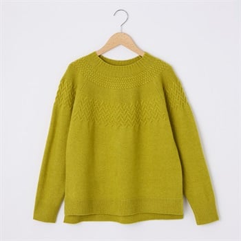 大人の素敵ニット 求心柄ニットプルオーバー レディス JEUNE MAMAN(ジュネママン) TV7052B08A6R(ミドリ-M)