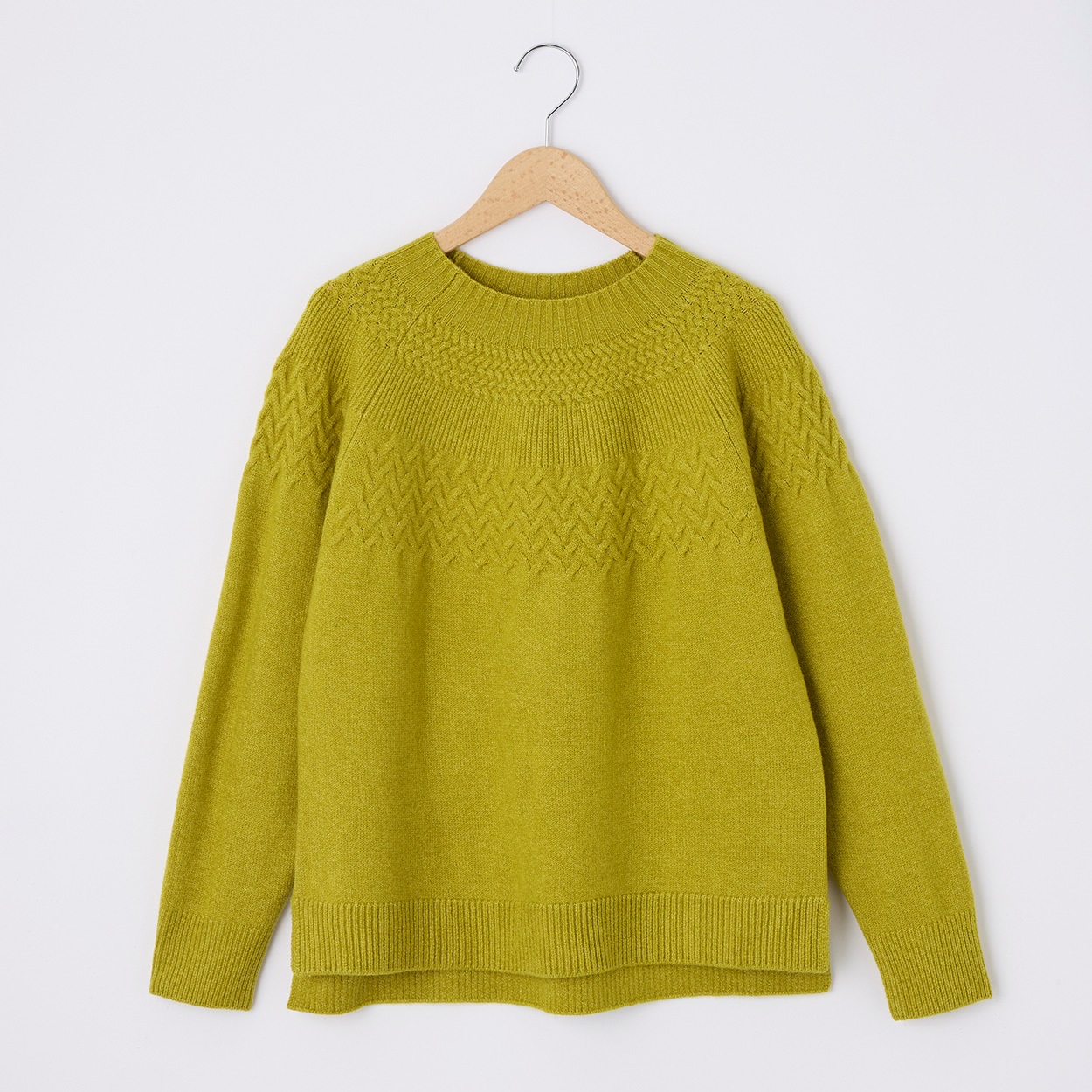 大人の素敵ニット 求心柄ニットプルオーバー レディス JEUNE MAMAN(ジュネママン) TV7052B08A6R(ミドリ-L)