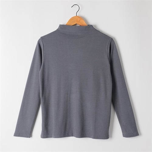 62丈うるおい加工ボトルネックTシャツ レディス JEUNE MAMAN(ジュネママン) AS-1980-3239A(チャコ－ルグレ－-M)