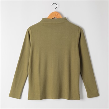 62丈うるおい加工ボトルネックTシャツ レディス JEUNE MAMAN(ジュネママン) AS-1980-3239A(コイミドリ-M)