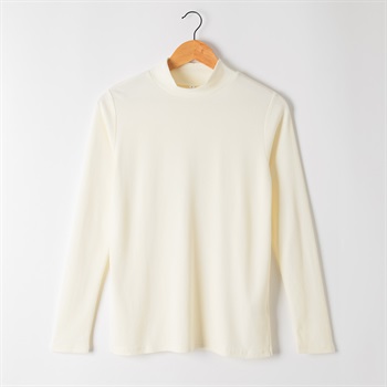 62丈うるおい加工ハイネックＴシャツ レディス JEUNE MAMAN(ジュネママン) AS-1980-3239B(シロ-M)