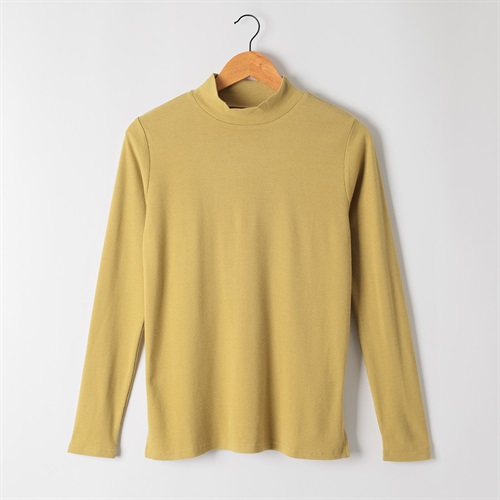 62丈うるおい加工ハイネックＴシャツ レディス JEUNE MAMAN(ジュネママン) AS-1980-3239B(キイロ-M)