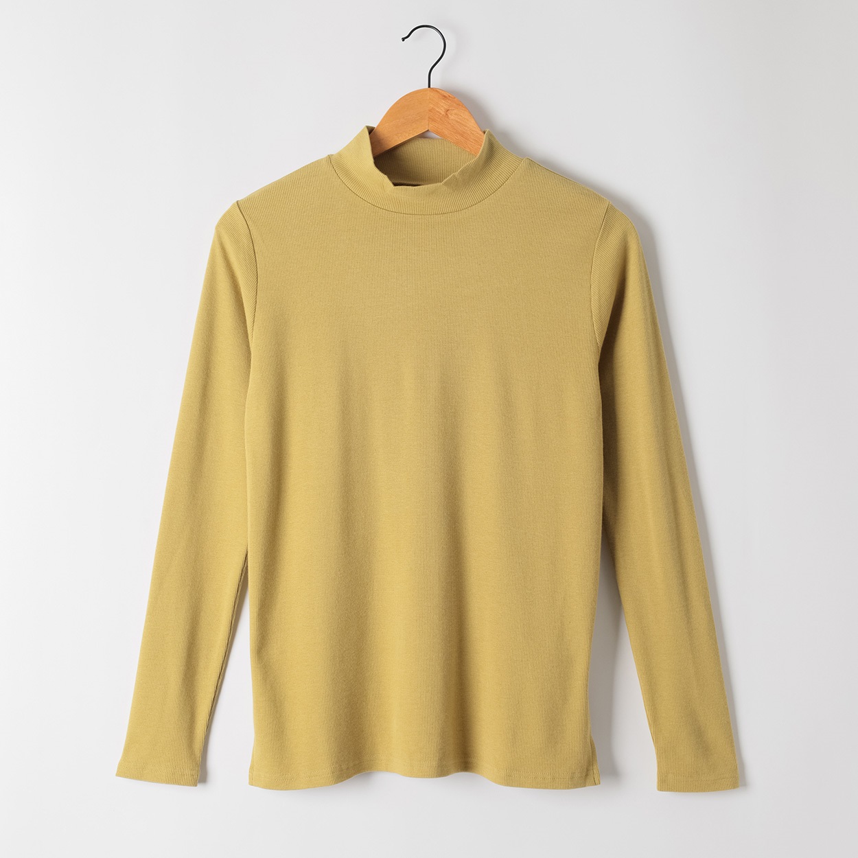 62丈うるおい加工ハイネックＴシャツ レディス JEUNE MAMAN(ジュネママン) AS-1980-3239B(キイロ-M)
