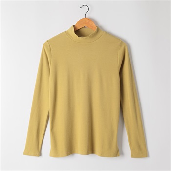62丈うるおい加工ハイネックＴシャツ レディス JEUNE MAMAN(ジュネママン) AS-1980-3239B(キイロ-M)