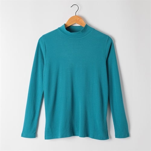62丈うるおい加工ハイネックＴシャツ レディス JEUNE MAMAN(ジュネママン) AS-1980-3239B(アオ-M)