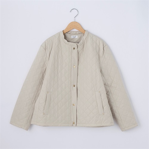 ダイヤキルトノーカラージャケット レディス JEUNE MAMAN(ジュネママン) HI-230207(ウスチャ-M)