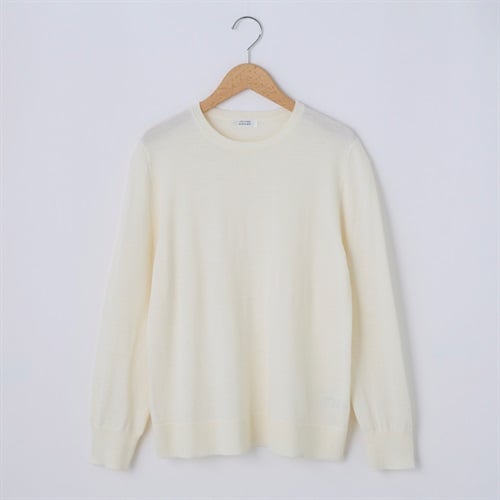 フィルビビ・イタリア糸使用クルーネックニットプルオーバー レディス JEUNE MAMAN(ジュネママン) 26AW-01(シロ-M)