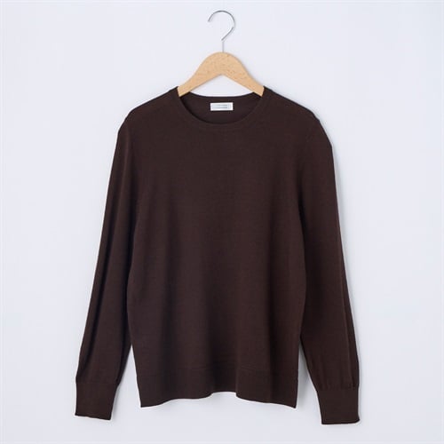 フィルビビ・イタリア糸使用クルーネックニットプルオーバー レディス JEUNE MAMAN(ジュネママン) 26AW-01(コイチャ-M)