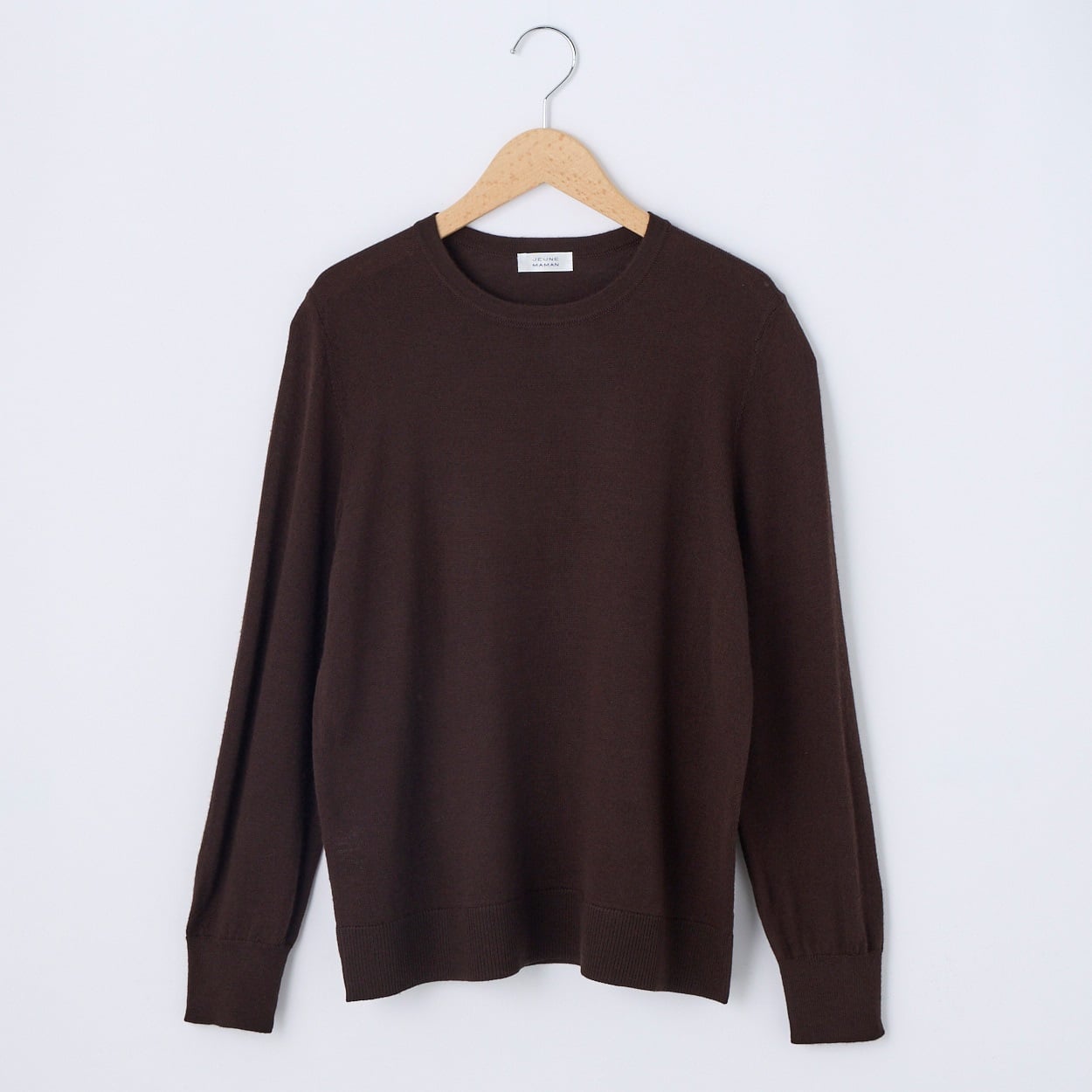 フィルビビ・イタリア糸使用クルーネックニットプルオーバー レディス JEUNE MAMAN(ジュネママン) 26AW-01(コイチャ-XL)
