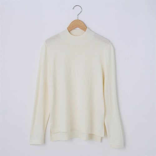 フィルビビ・イタリア糸使用 モックネックニットプルオーバー レディス JEUNE MAMAN(ジュネママン) 26AW-04(シロ-M)
