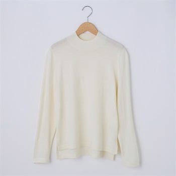 フィルビビ・イタリア糸使用 モックネックニットプルオーバー レディス JEUNE MAMAN(ジュネママン) 26AW-04(シロ-M)