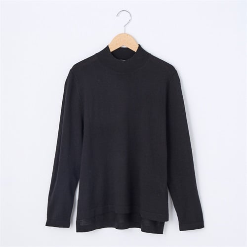 フィルビビ・イタリア糸使用 モックネックニットプルオーバー レディス JEUNE MAMAN(ジュネママン) 26AW-04(クロ-M)