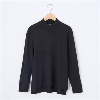 フィルビビ・イタリア糸使用 モックネックニットプルオーバー レディス JEUNE MAMAN(ジュネママン) 26AW-04(クロ-M)
