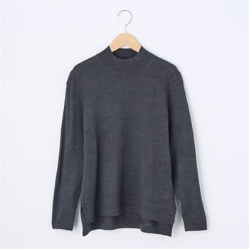 フィルビビ・イタリア糸使用 モックネックニットプルオーバー レディス JEUNE MAMAN(ジュネママン) 26AW-04(チャコ－ルグレ－-M)