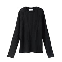 フィルビビ・イタリア糸使用リブクルーネックプルオーバー レディス JEUNE MAMAN(ジュネママン) 26AW-05(クロ-M)