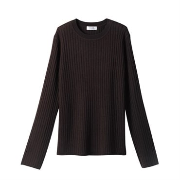 フィルビビ・イタリア糸使用リブクルーネックプルオーバー レディス JEUNE MAMAN(ジュネママン) 26AW-05(コイチャ-M)