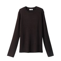 フィルビビ・イタリア糸使用リブクルーネックプルオーバー レディス JEUNE MAMAN(ジュネママン) 26AW-05(コイチャ-M)