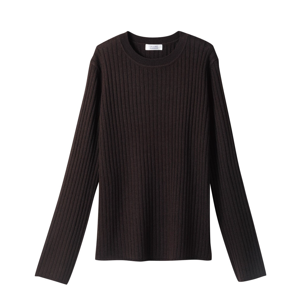 フィルビビ・イタリア糸使用リブクルーネックプルオーバー レディス JEUNE MAMAN(ジュネママン) 26AW-05(コイチャ-XL)