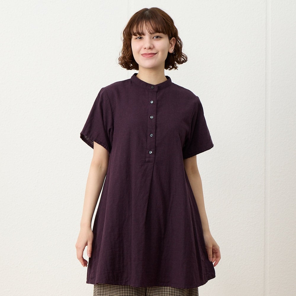 チュニック 長袖 ダブルガーゼ 綿100％ トップス アンニュイ