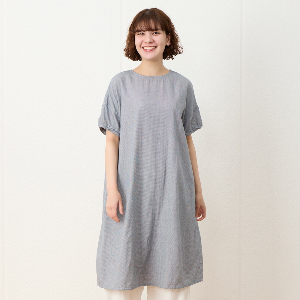 ダブルガーゼ クルーワンピース オーガニック綿糸 レディス SELF+ 