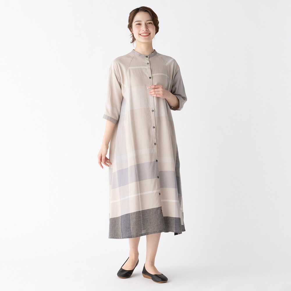 麻レーヨンAラインワンピース | AND ON JIONE STORE（アンドオン