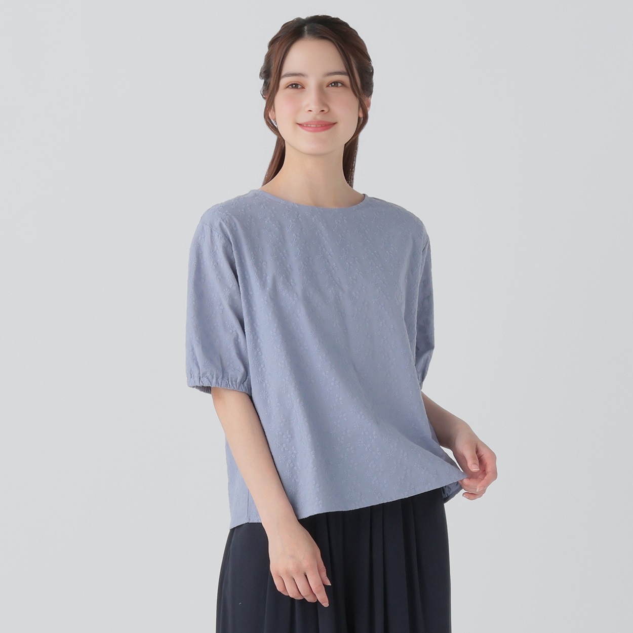 オーガニック綿糸 オーバーレースTブラウス レディス SELF+