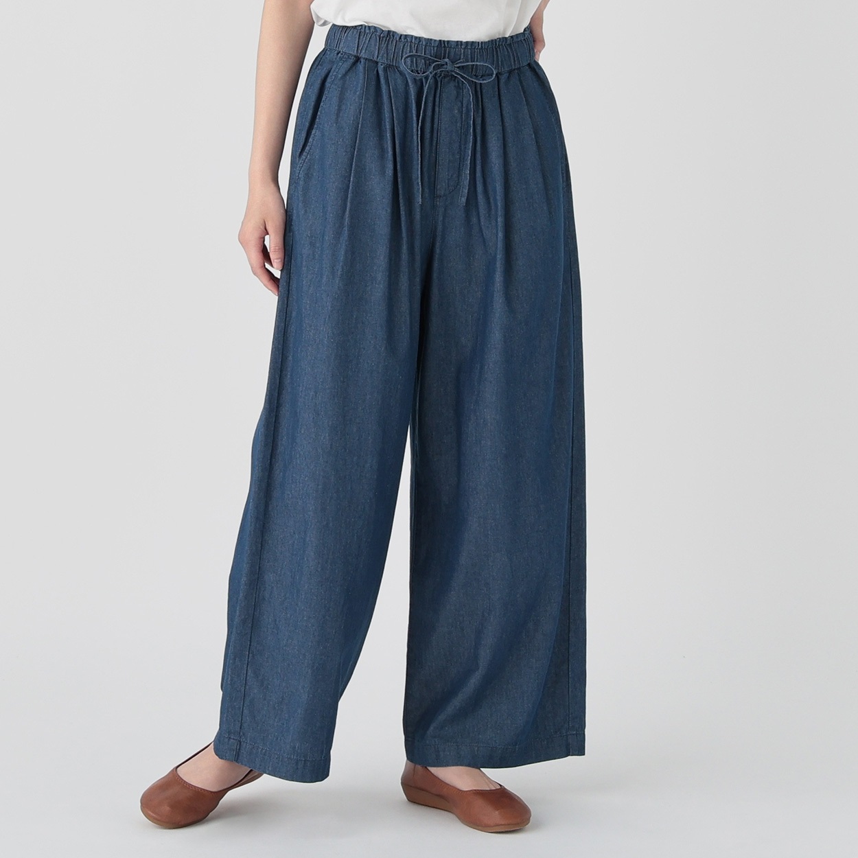 デニム2タックワイドパンツ レディス SELF+SERVICE(セルフ＋