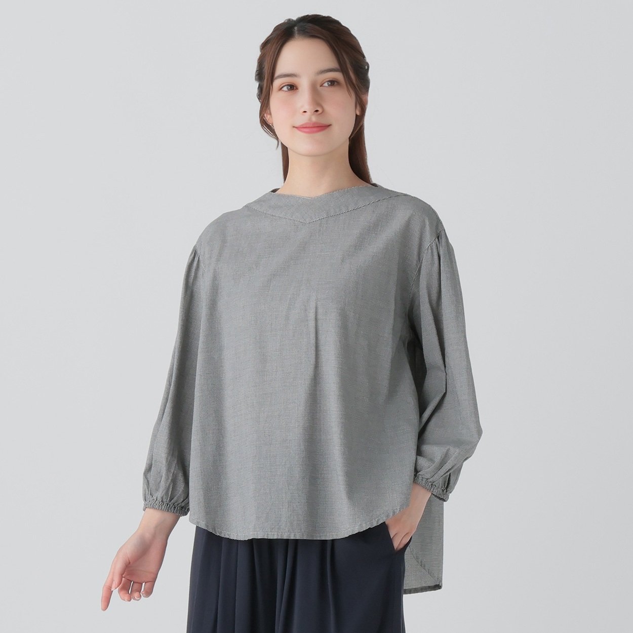 WALANCE オーガニックコットン ギャザーブラウス Bshop｜WALANCE | オーガニックコットン ギャザーブラウス WOMEN