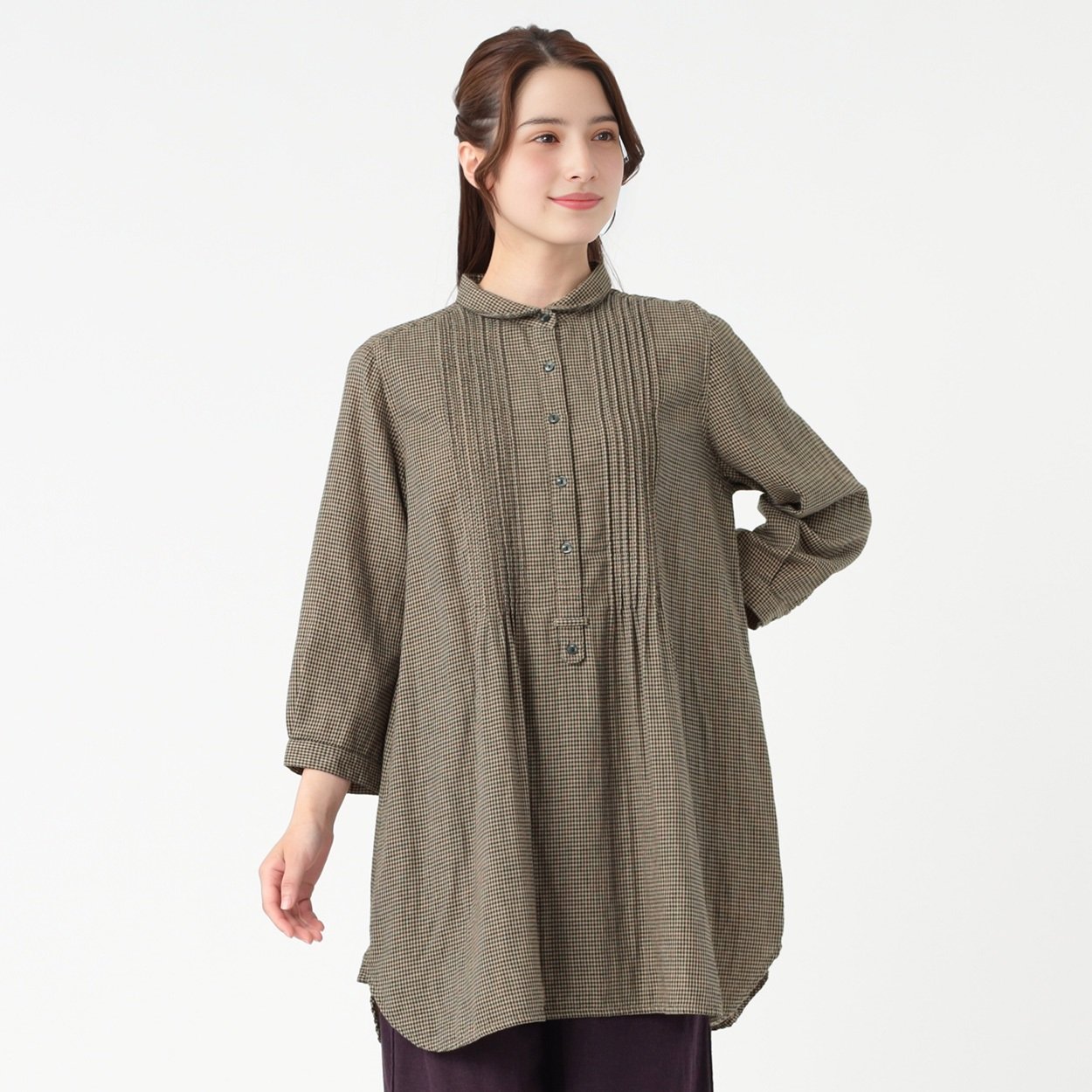 オーガニック綿糸 チビエリチュニック レディス SELF+SERVICE(セルフ＋