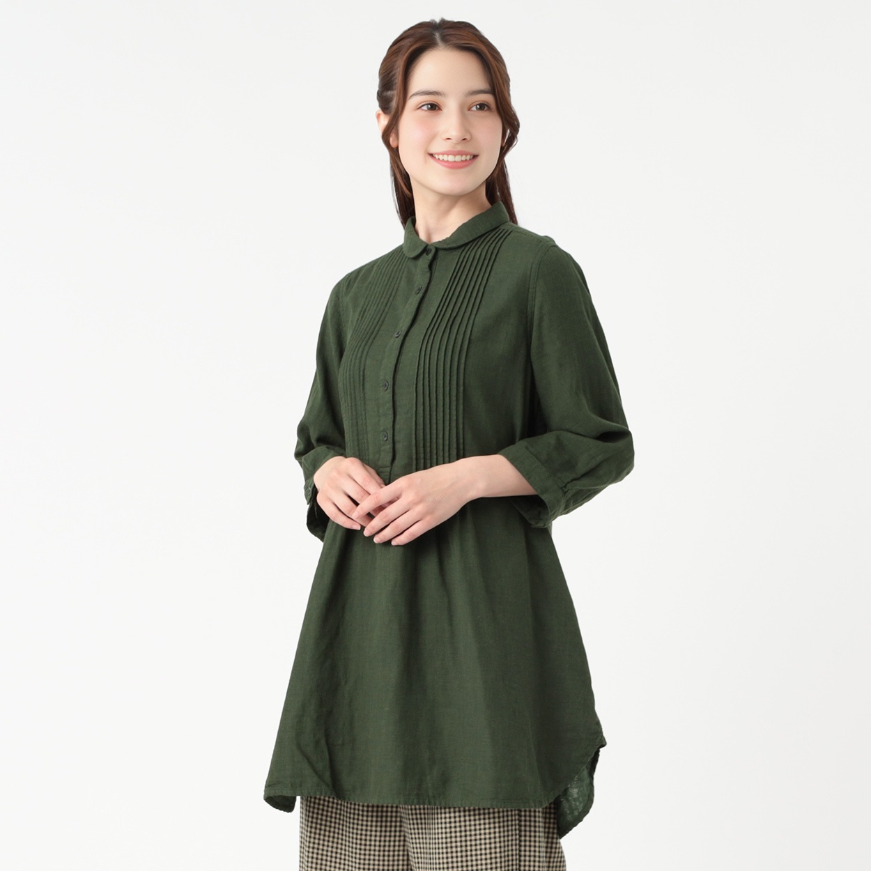 オーガニック綿糸 チビエリチュニック レディス SELF+SERVICE(セルフ＋