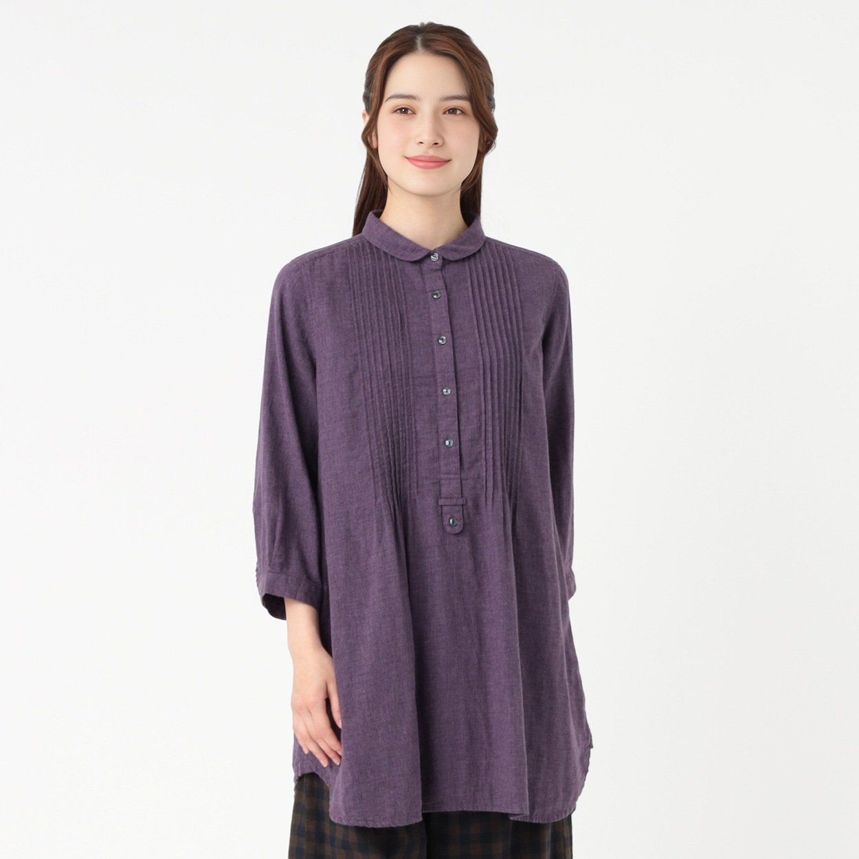 オーガニック綿糸 チビエリチュニック レディス SELF+SERVICE(セルフ＋