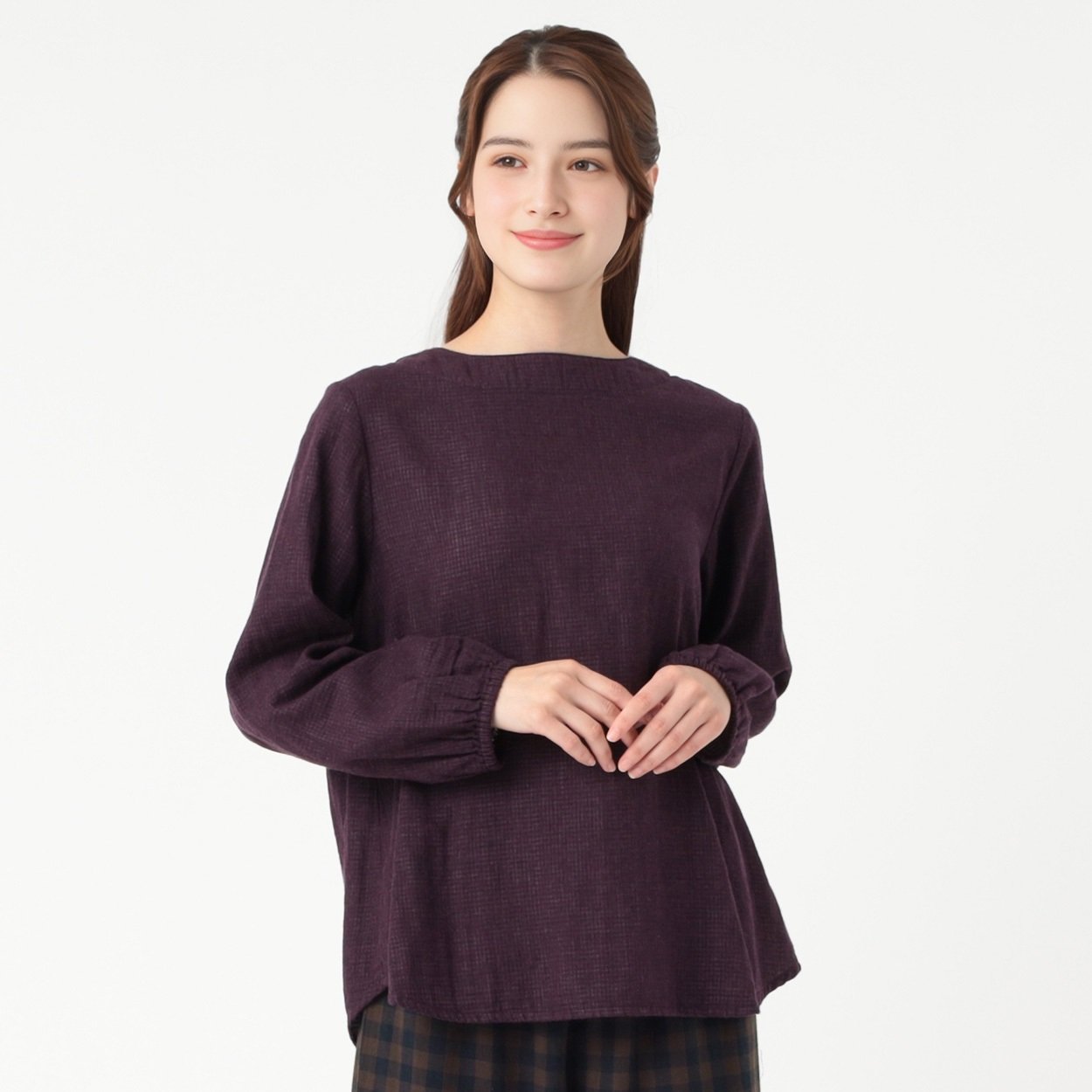 オーガニック綿糸 クルーブラウス レディス SELF+SERVICE(セルフ＋