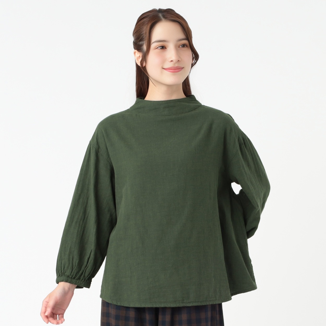オーガニック綿糸 ボトルネックブラウス レディス SELF+SERVICE(セルフ