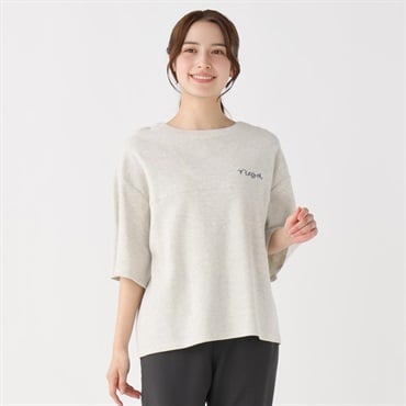 ワッフルバック刺繍プルオーバー リサイクル綿混 レディス SELF+