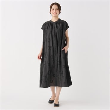 【ポイント25倍対象商品】EXPAND オーガニック綿糸 刺繍ワンピース レディス SELF+SERVICE(セルフ＋サービス)(チャコ－ルグレ－-M)