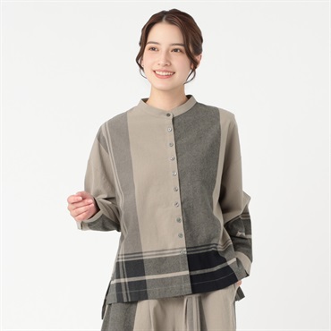 襟付きブラウス セルフオード シャツ・ブラウス トップス SELF+SERVICE（セルフ＋サービス