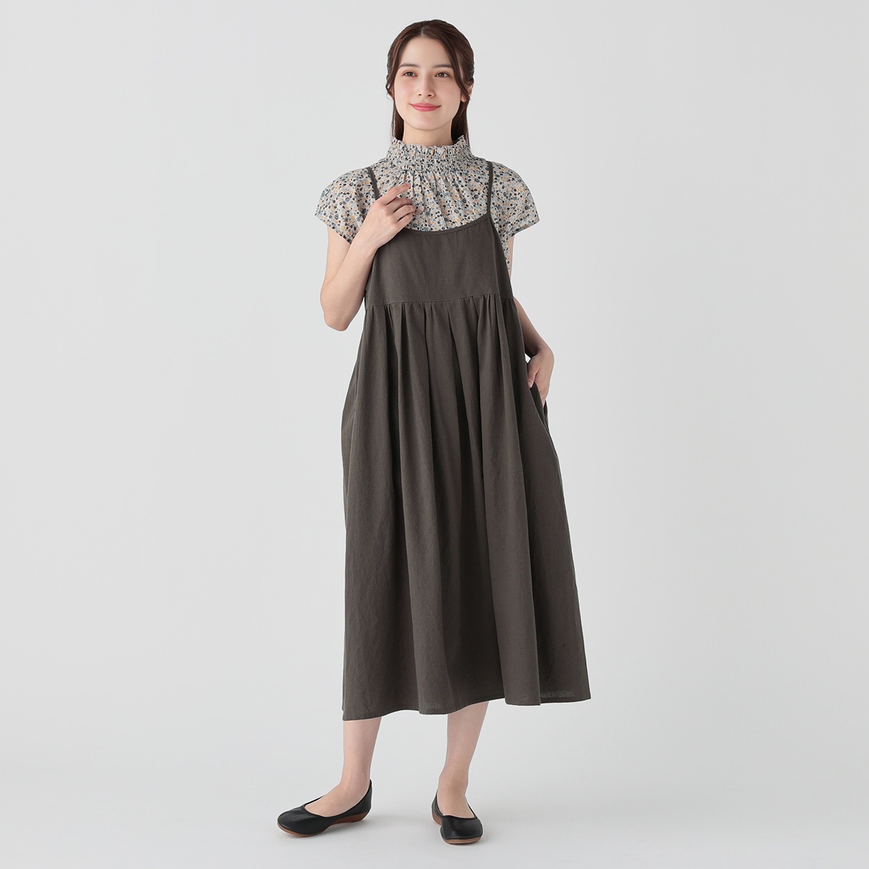nest Robe♡オーガニックコットンレギンスとキャミワンピース オーガニックコットン入強撚キャミワンピース レディス SELF+