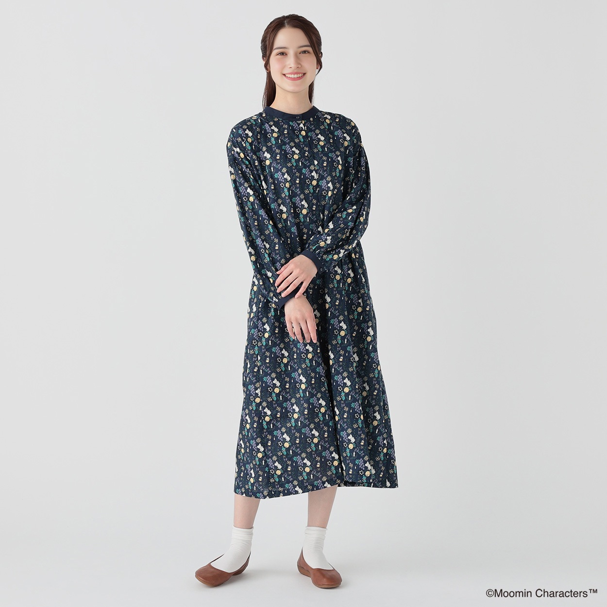 美品　Acne studios リネン100% プリント　総柄 ワンピース 成瀬愛里さん着用】モザイクフラワープリントワンピース