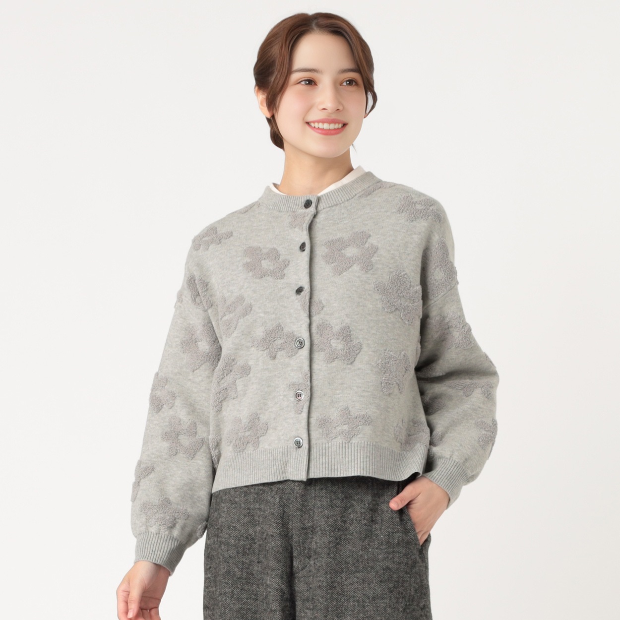 EXPAND 花柄ジャカードカーディガン レディス SELF+SERVICE(セルフ＋