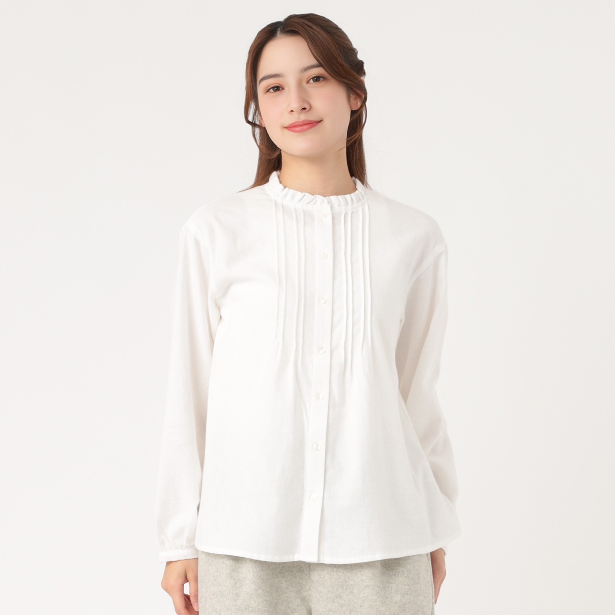 ピンタックフリルブラウス レディス SELF+SERVICE(セルフ＋サービス