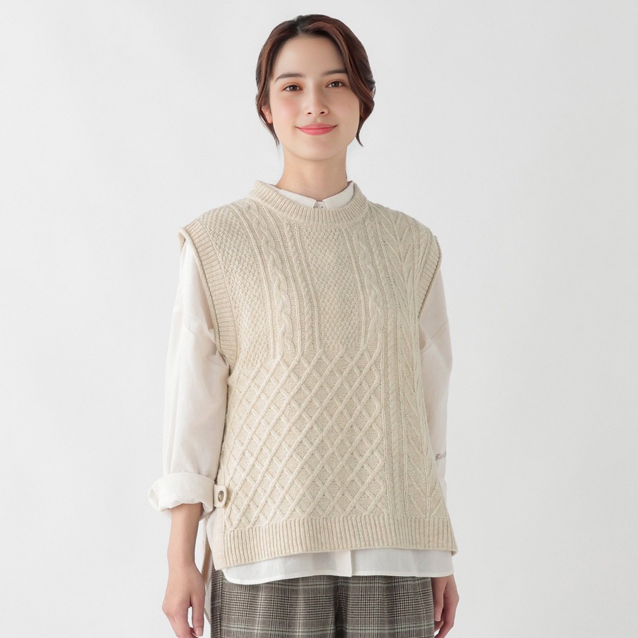 ラムウール混サイドボタンベスト レディス SELF+SERVICE(セルフ