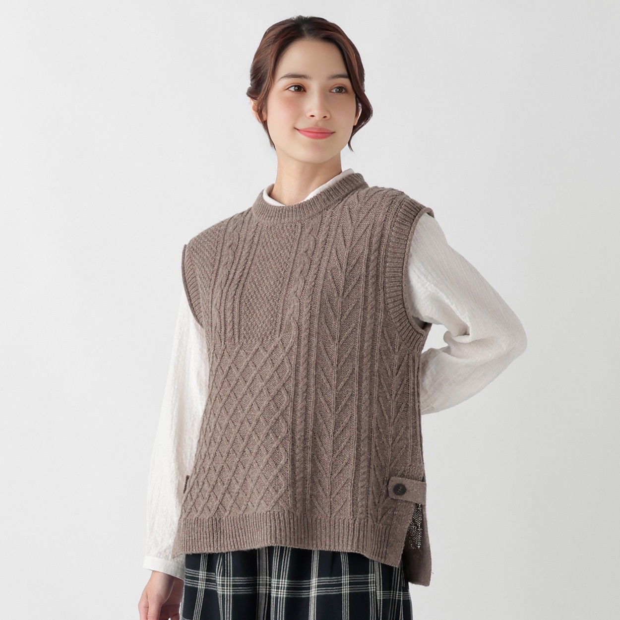 ラムウール混サイドボタンベスト レディス SELF+SERVICE(セルフ