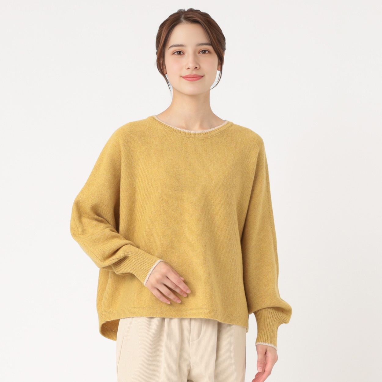 ラムウール混配色ドルマンニット レディス SELF+SERVICE(セルフ＋