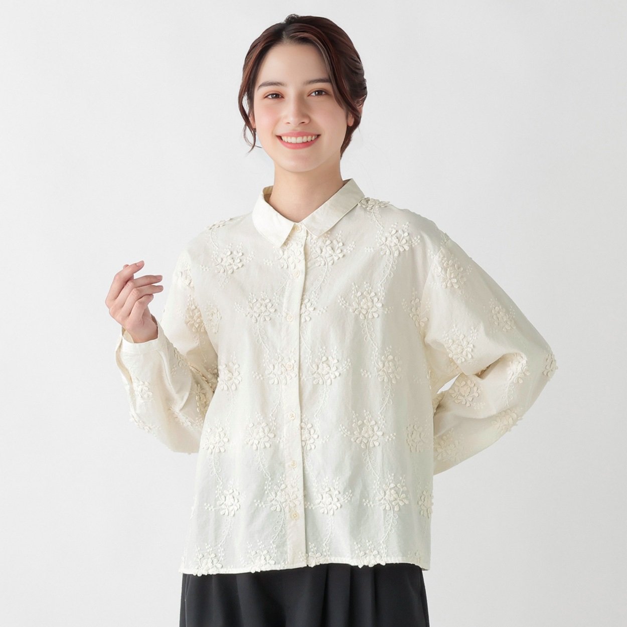 EXPAND オーガニック綿入 刺繍ブラウス レディス SELF+SERVICE(セルフ