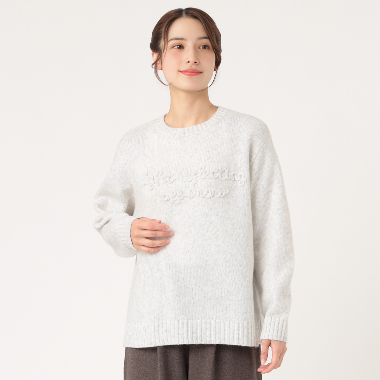 ロゴ刺繍ニットプルオーバー レディス SELF+SERVICE(セルフ＋サービス