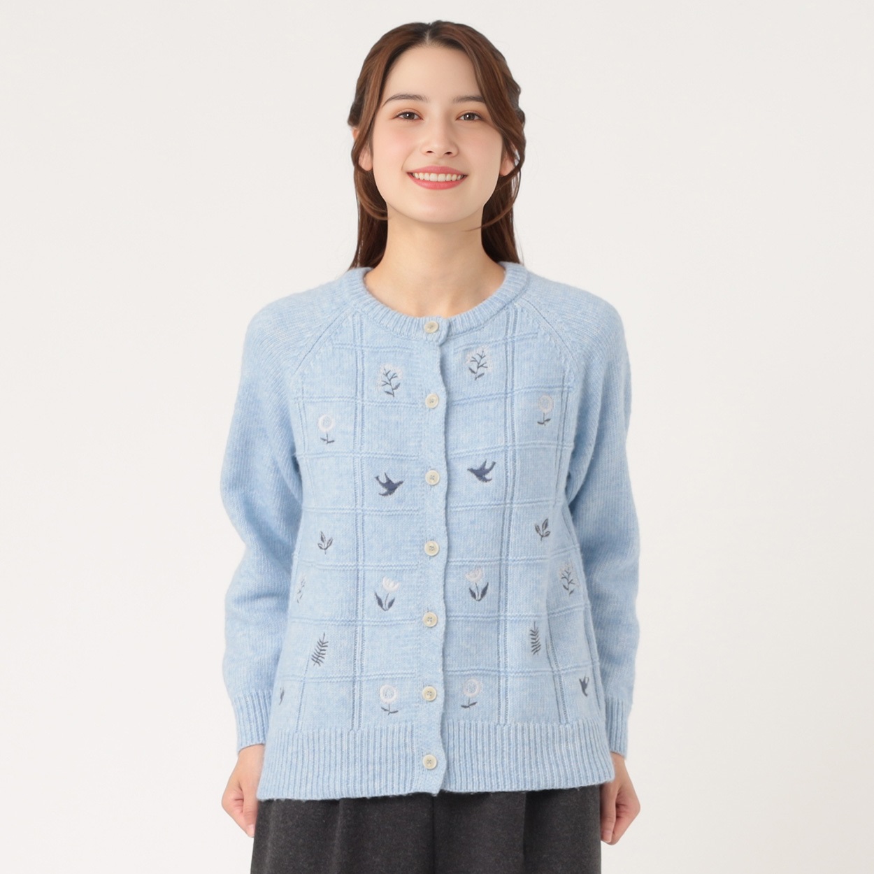 刺繍入ニットカーディガン レディス SELF+SERVICE(セルフ＋サービス