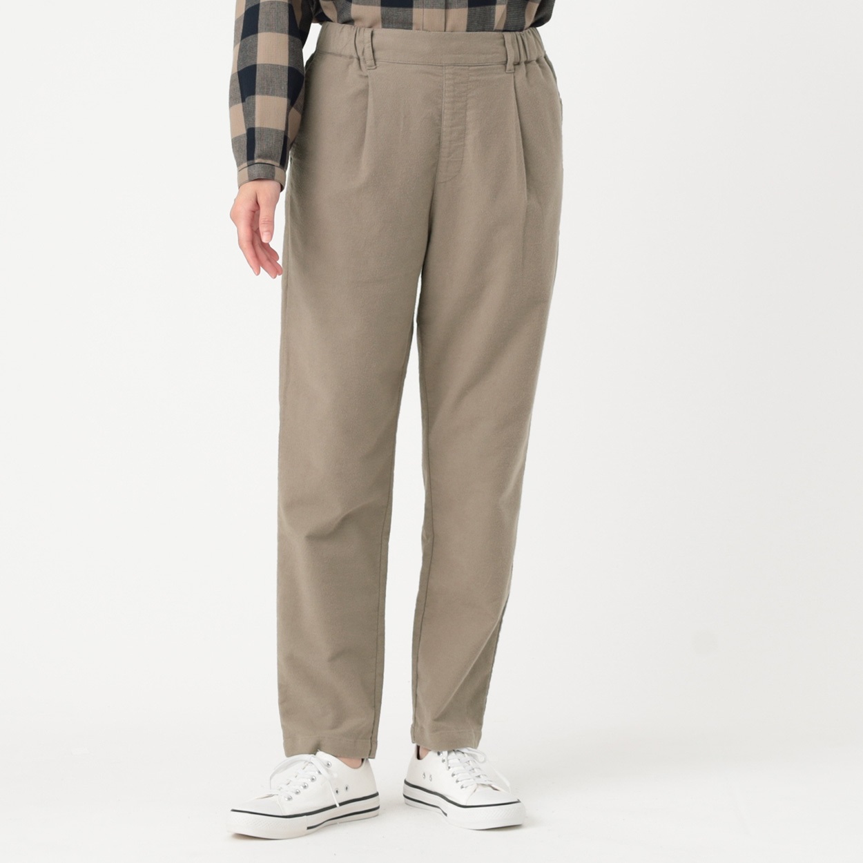 オーガニック綿入 起毛タックテーパードパンツ レディス SELF+SERVICE