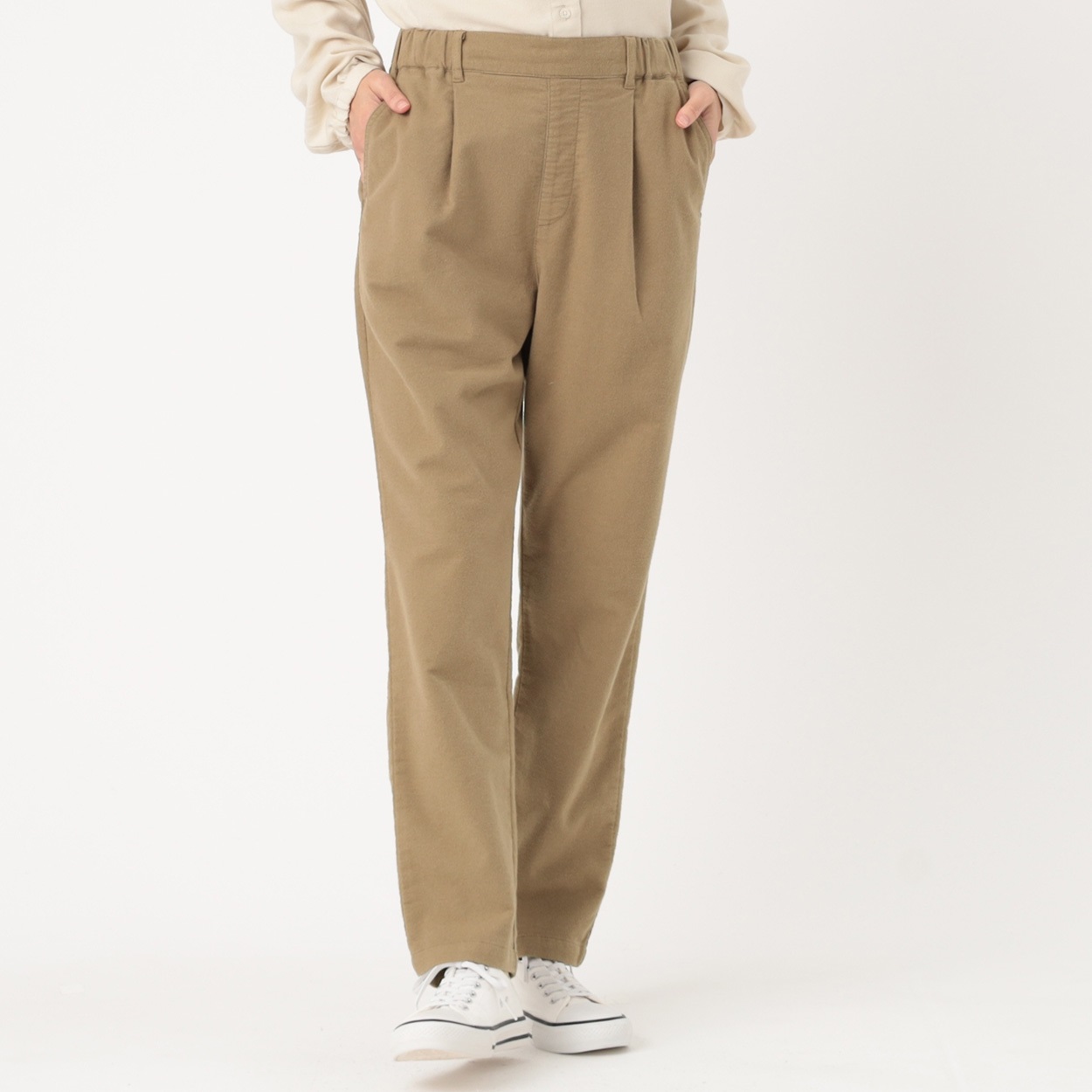 オーガニック綿入 起毛タックテーパードパンツ レディス SELF+SERVICE