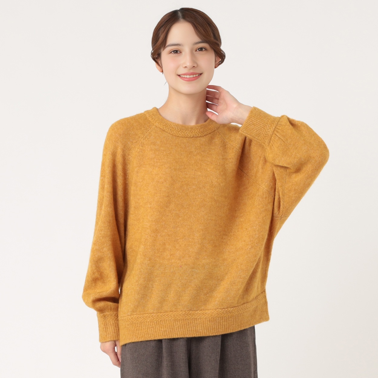 リサイクルポリエステル混 ドルマンニットプルオーバー レディス SELF+