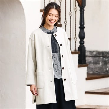 カットメルトンノーカラーコート レディス SELF+SERVICE(セルフ＋